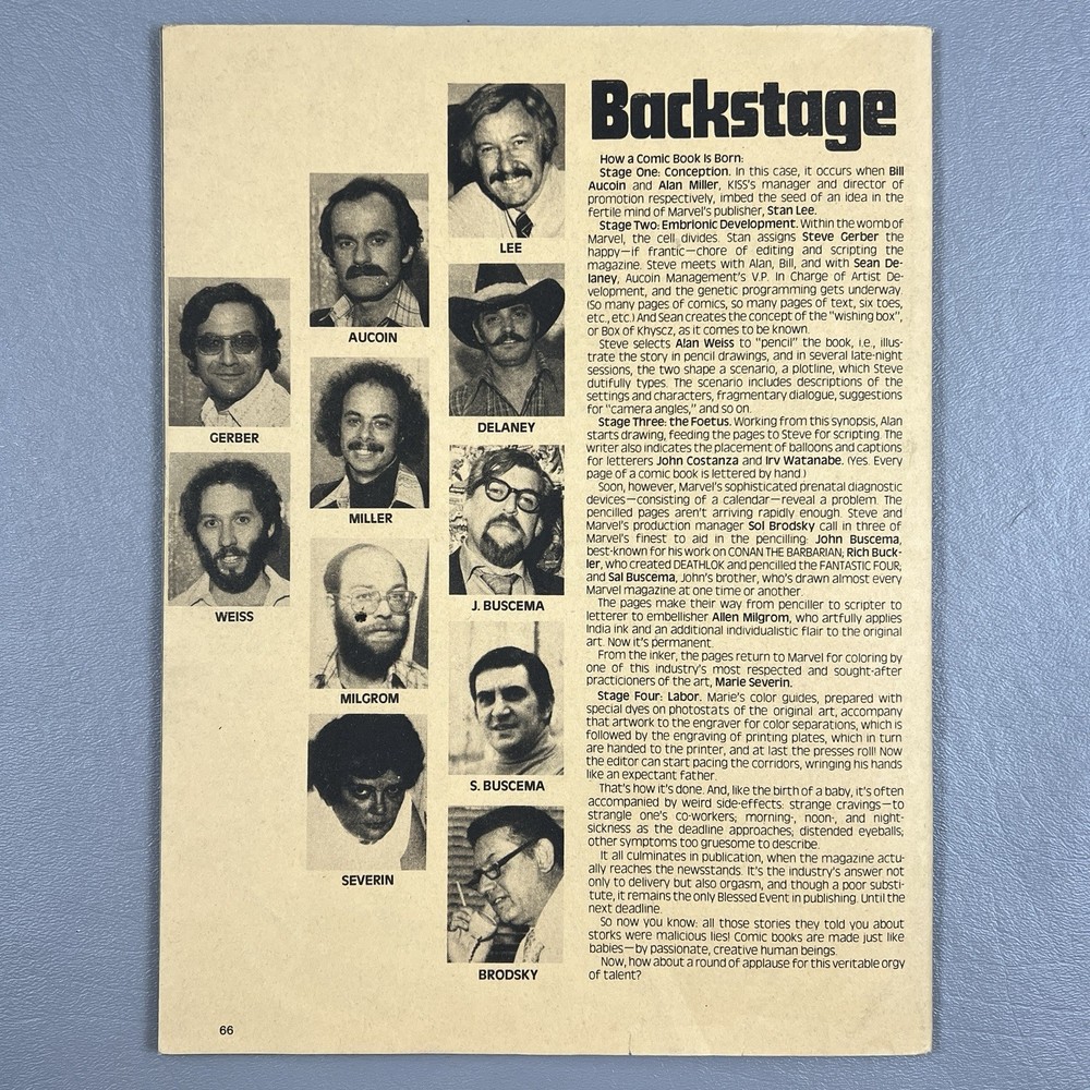 Kiss Stan Lee Rock Steady Comic Book For Marvel Comics Steve Gerber 1977