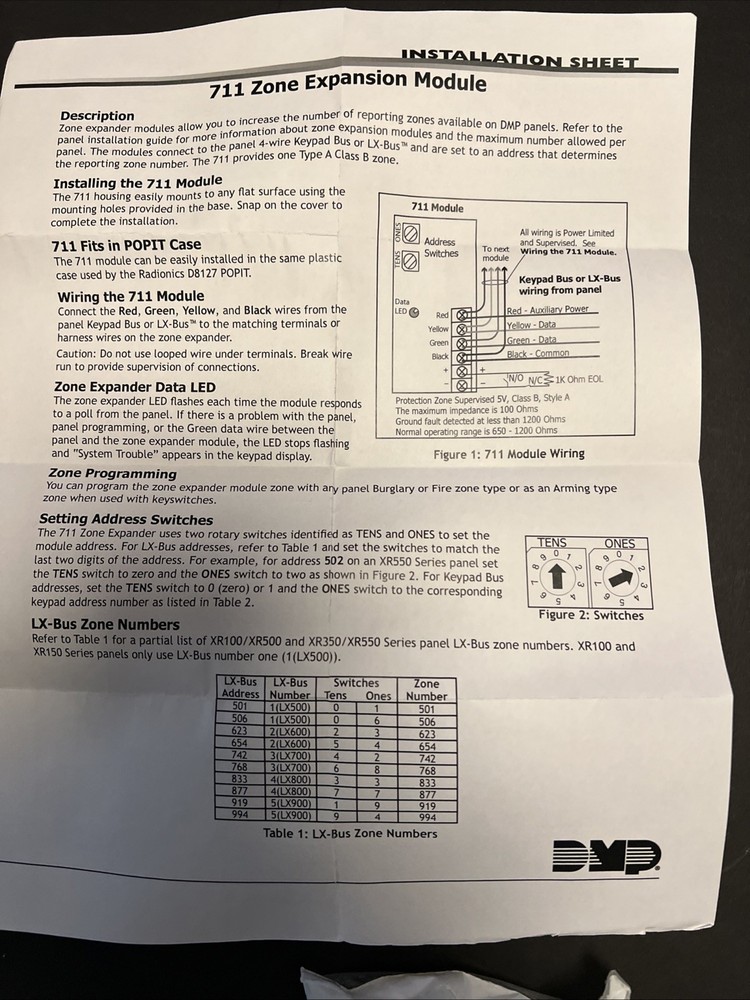 4 Pack DMP 711 Zone Expansion Module White