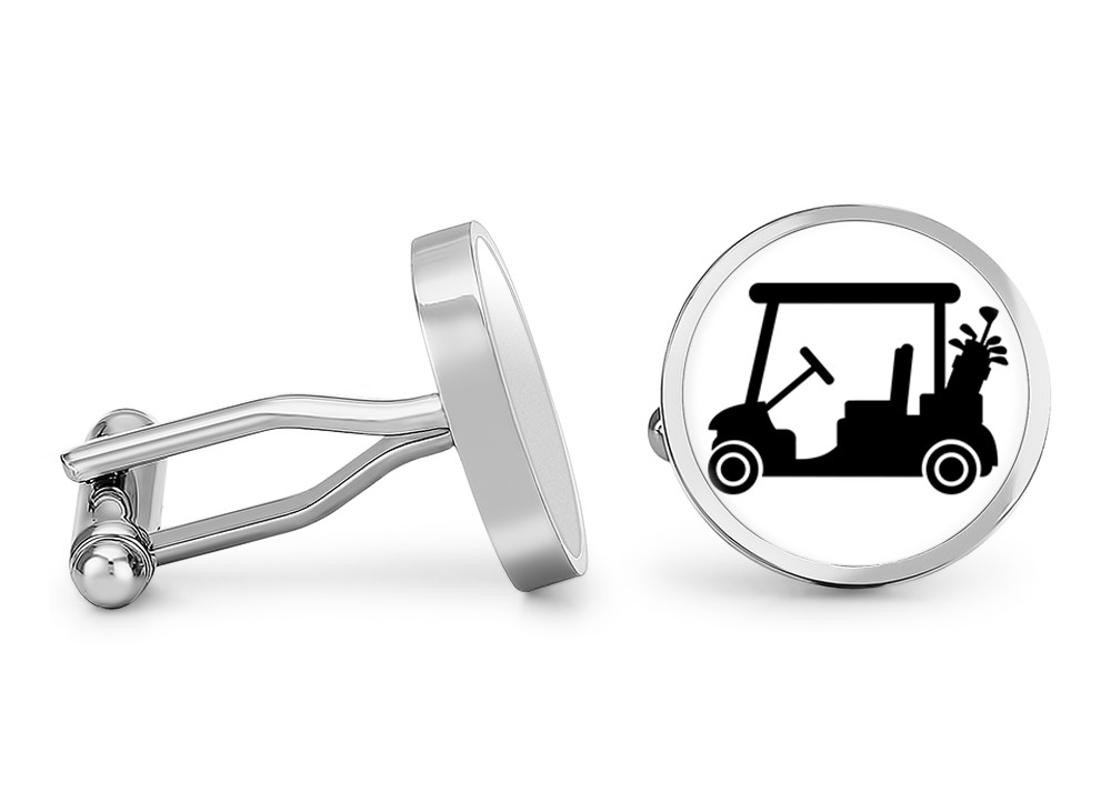 Golf Cart Cufflinks Golfer Golfing Cuff Links