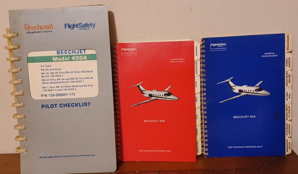 Beechjet 400 flight safety training manual, Pilots checklist, Emergency & Normal
