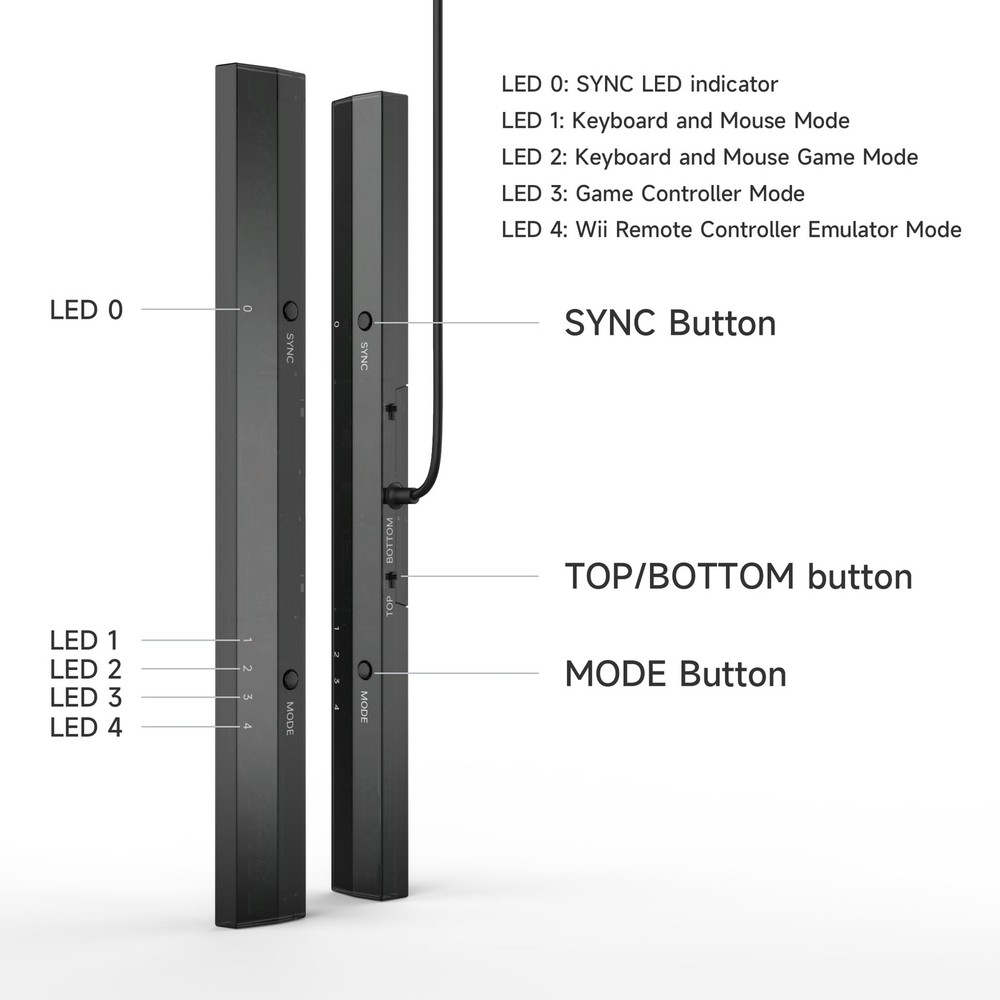 MAYFLASH W010 Wireless Sensor Dolphinbar for PC USB Wii Remote 1 Pack, black