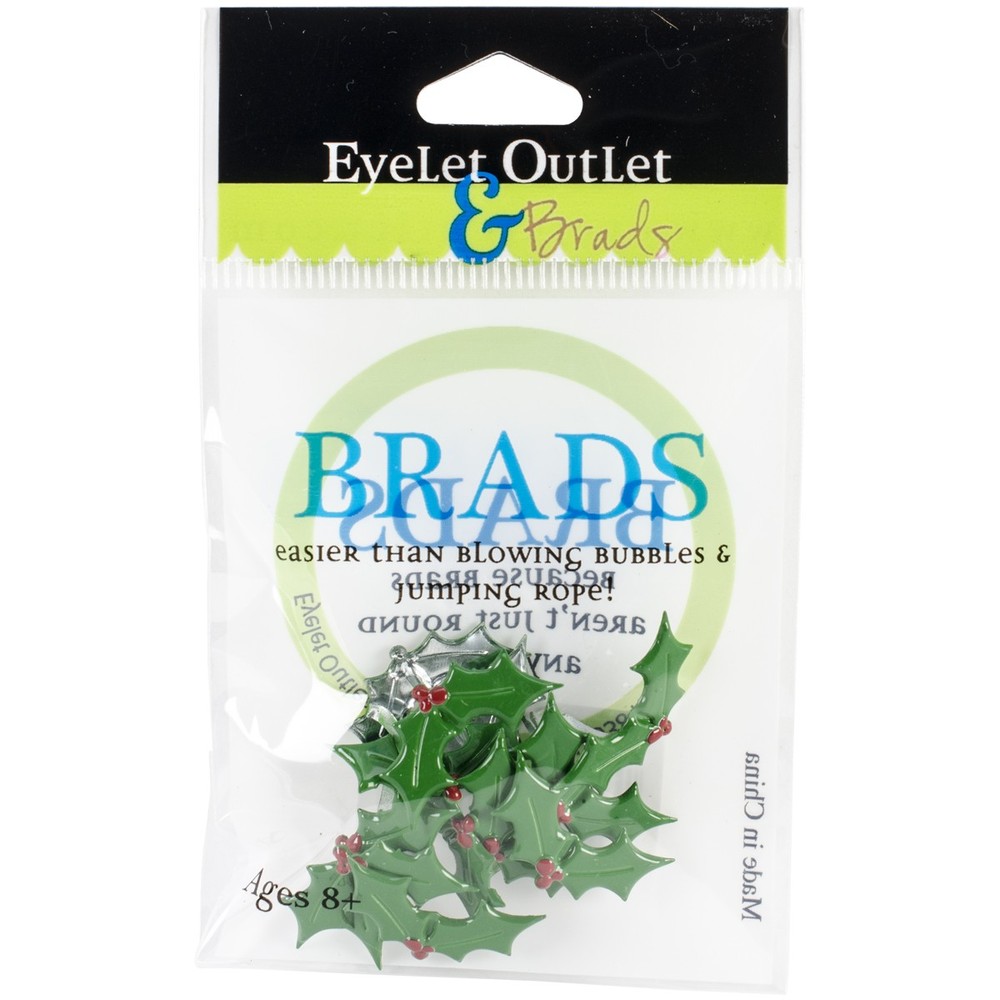 Eyelet Outlet Shape Brads 12/Pkg Holly