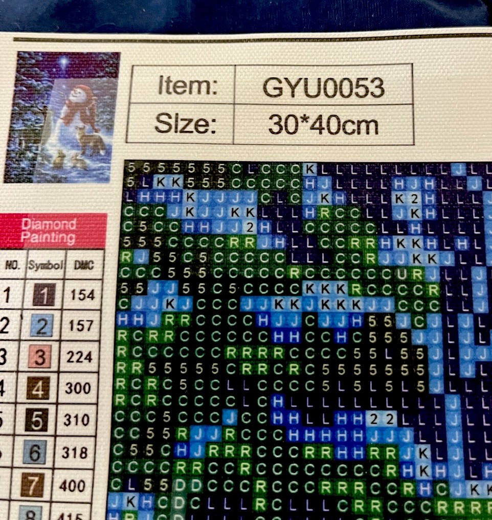 Diamond Painting Kit Snowman Winter Xmas Snow Dotz Forest Animals 12" x 16" Lg.