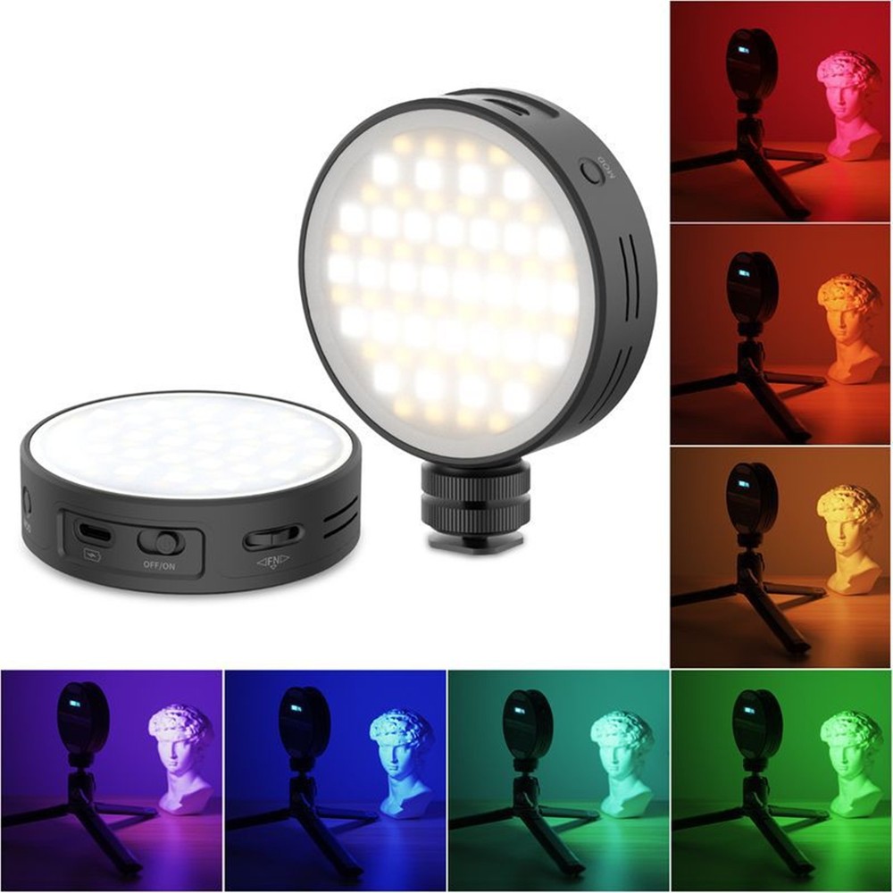 RGB LED Video Light Rechargeable Photography Fill Light Handheld Soft Light e