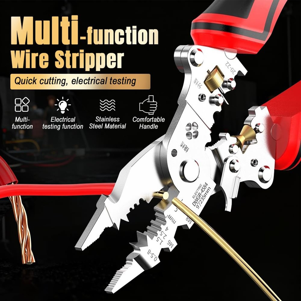 16 in 1 Wire Stripper Twister for Cutting and Pulling Wires,Cable Scissors