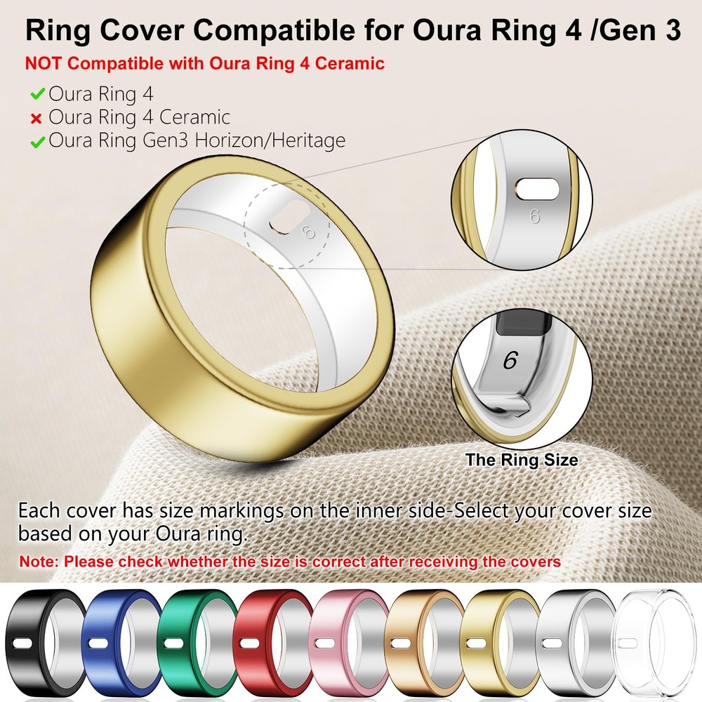 Snyeest 10 Pack Oura Ring 3 Heritage Horizon TPU Cover Finger Protector