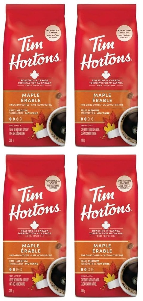 Tim Hortons Maple Ground Coffee, 300g (4 Pack)