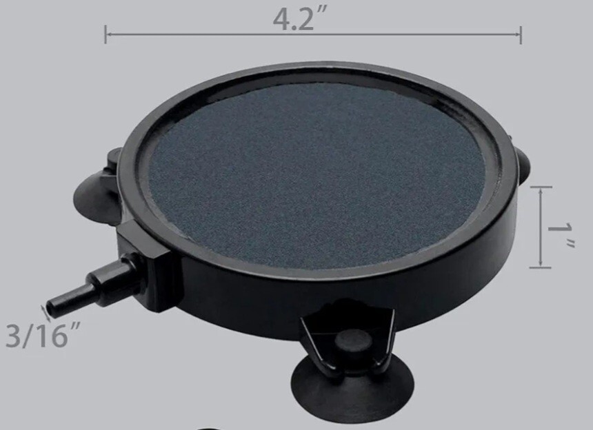 kathson 4.2 Inch Air Stone Disc Bubble Diffuser 4 PCS with Suction Cups