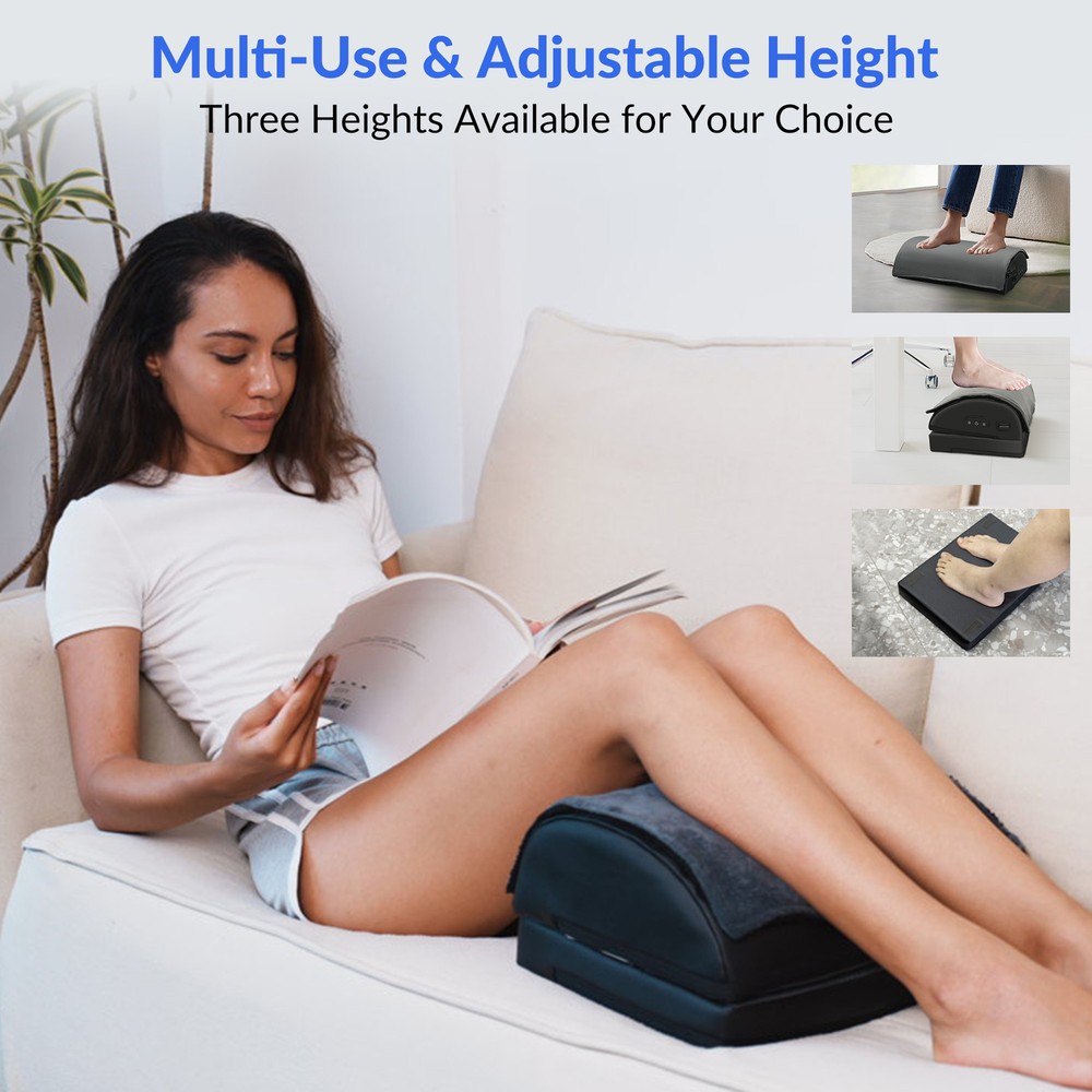 Snailax Footrest for Under Desk at Work, Vibrating & Heating, Memory Foam, Gift