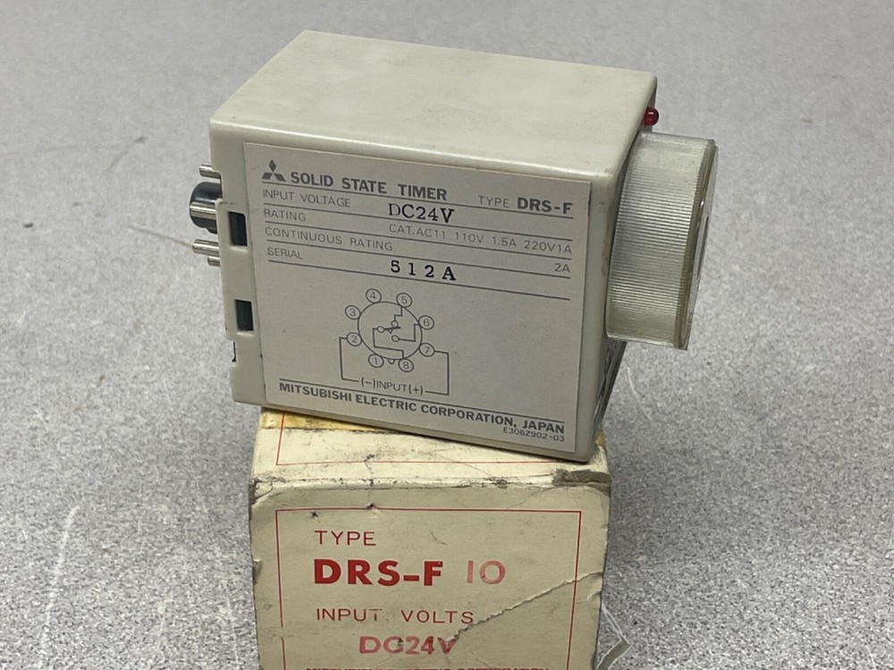 NEW Mitsubishi DRS-F Solid State Timer Relay; 0-3 Sec., DC24V