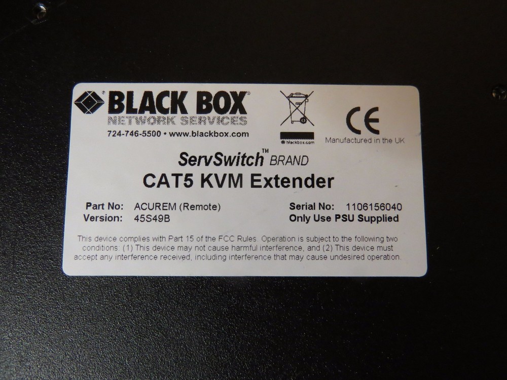 + Black Box ServSwitch CAT5 KVM Extender