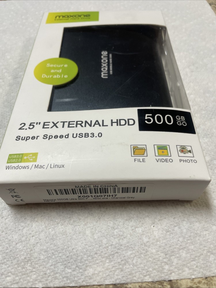 NEW - Maxone 2.5" 500GB External HDD USB 3.0