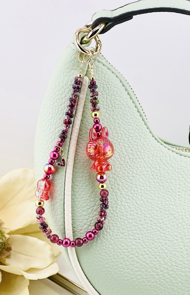 Handmade Red Bubu-Inspired Phone Chain