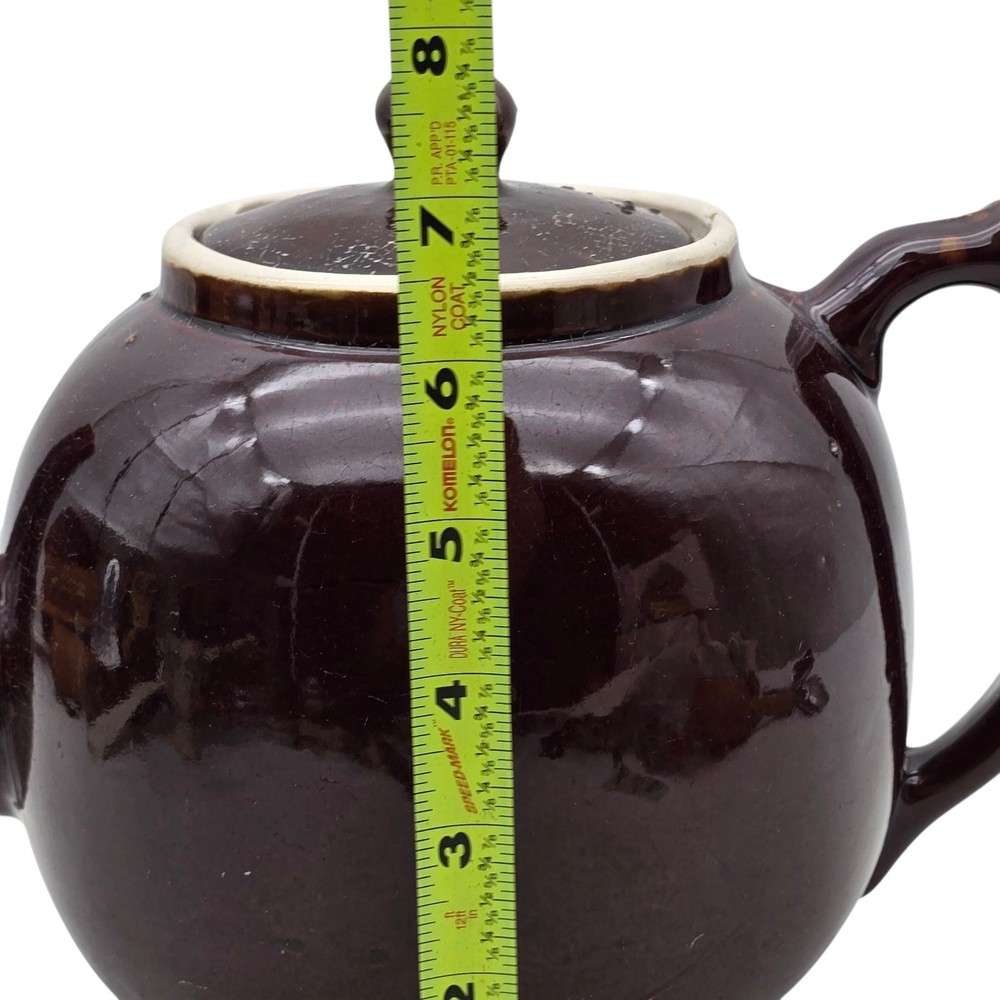 Star Stoneware Primitive Pottery Teapot Dark brown