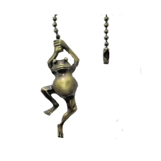 FROG FAN PULL CHAIN- ANTIQUE BRASS