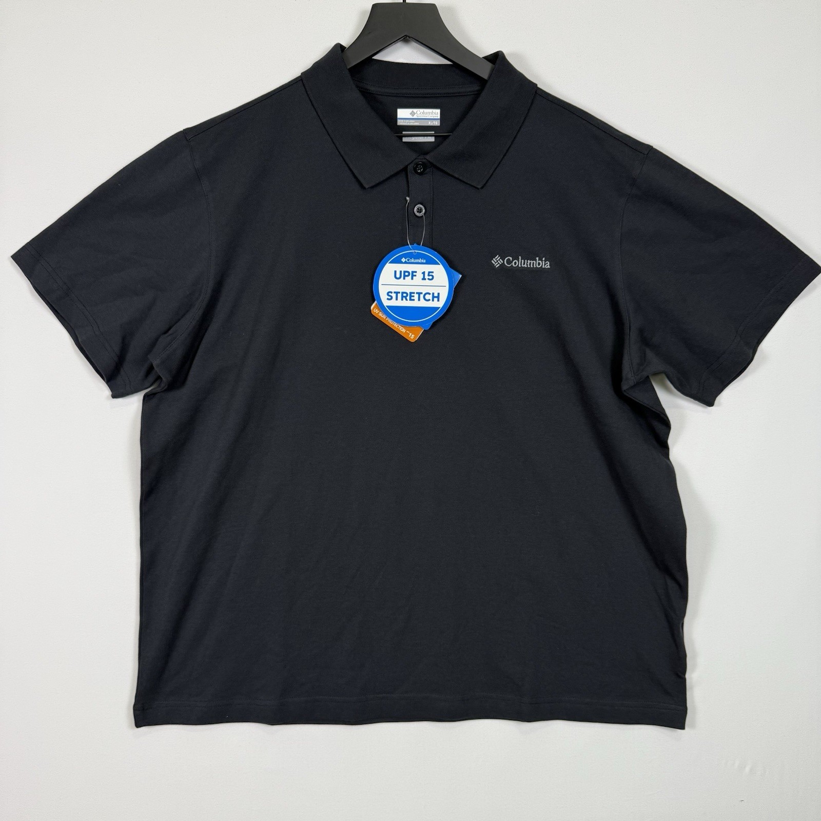 Columbia Elm Creek Polo Shirt Men's XL Black Stretch Regular Fit