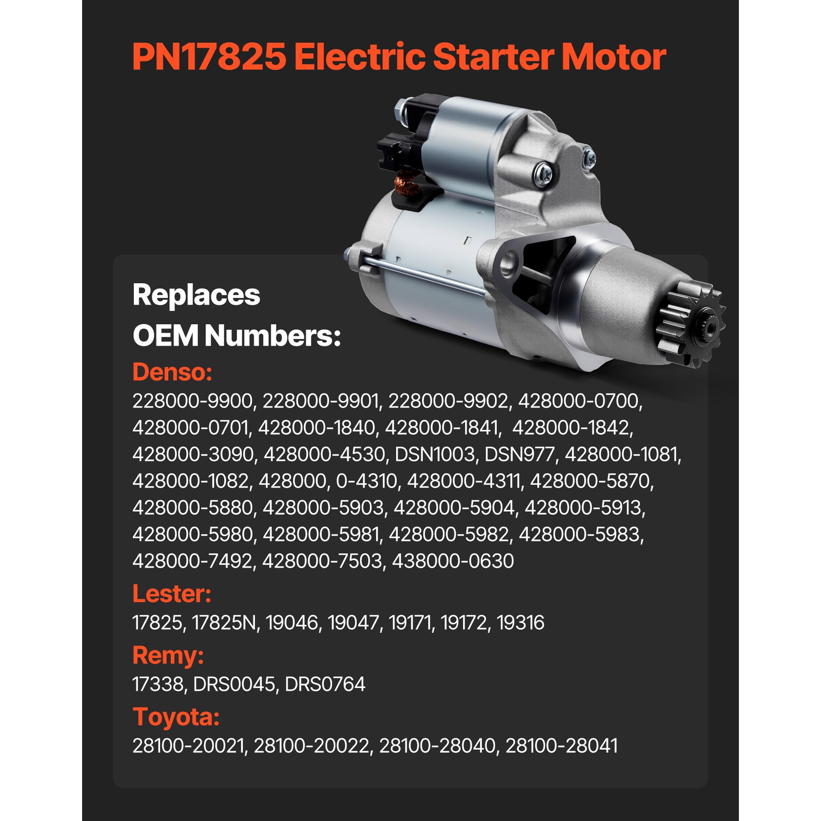 New Starter for LEXUS ES300 350 Toyota Camry Highlander RAV4 2.4/3.3/3.5L 17825