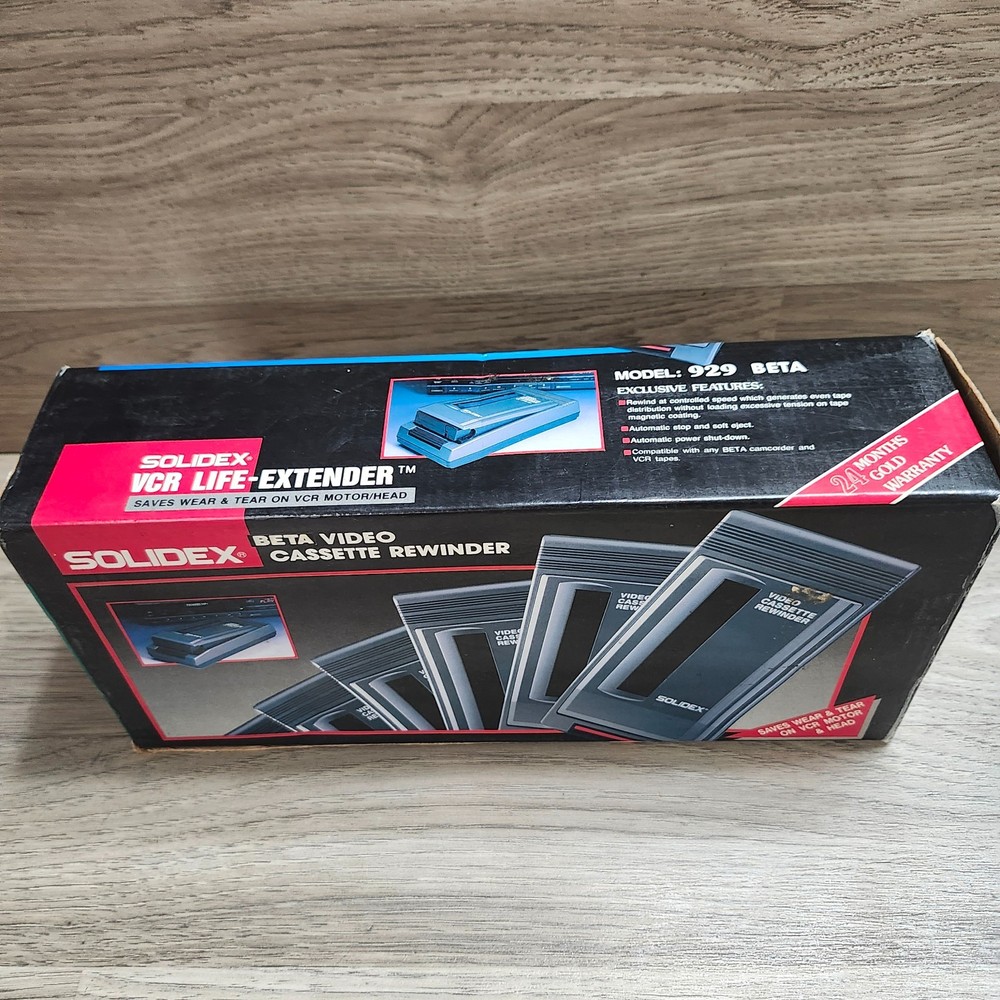 Solidex 929 Video Cassette Rewinder - Beta Format - New open Box