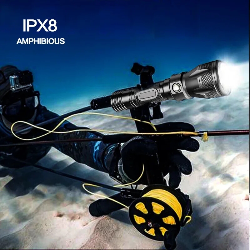 250000LM Scuba Diving Light Underwater LED Flashlight Dive Underwater Lighting