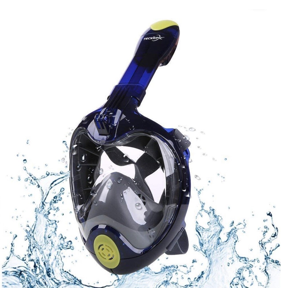 Teckepic 2018 Newest Version Snorkel Mask Full Face 180Degrees PanoramicView S/M