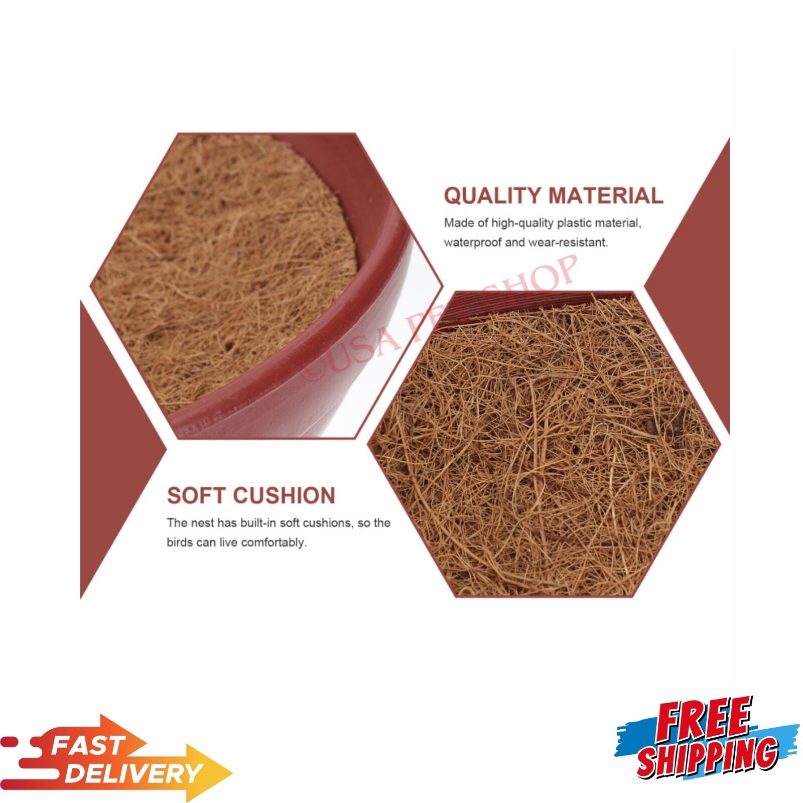 Nesting Bowls Plastic & Nest Mats Breeding Hatching Box For Pigeons Quails