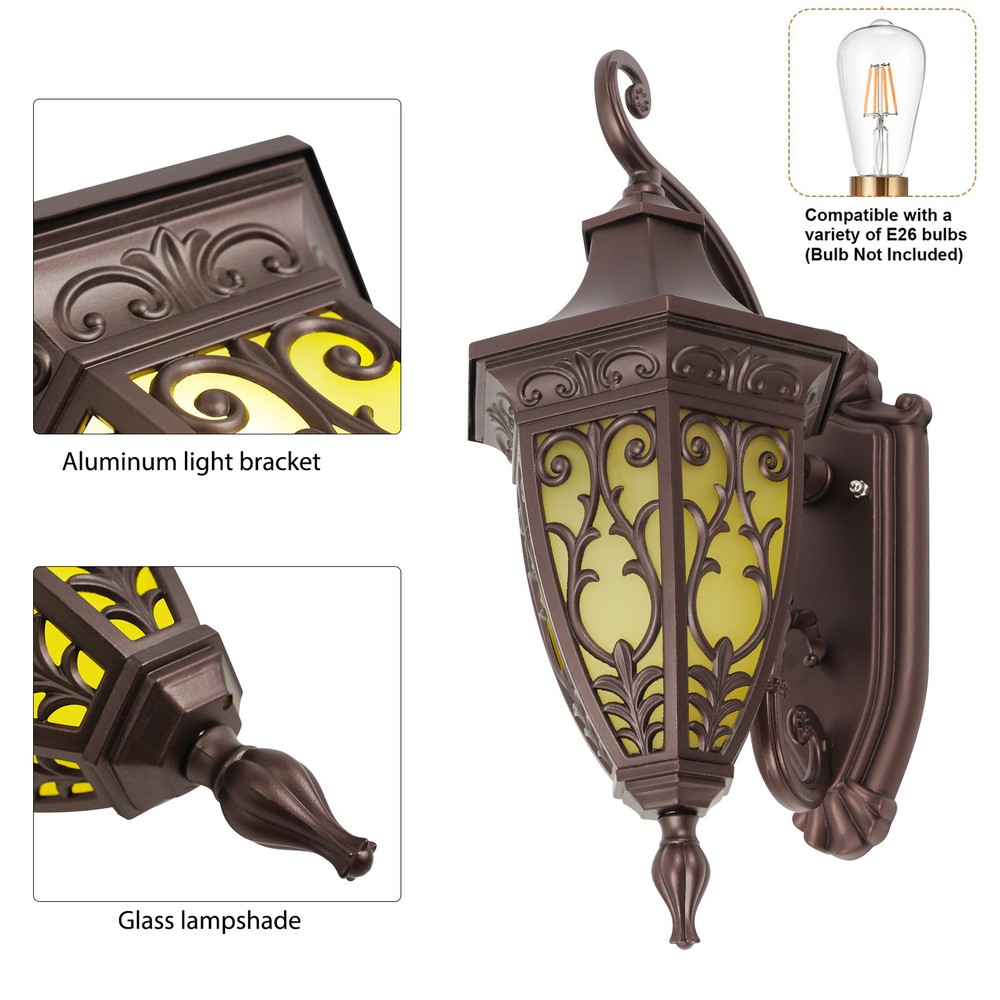 Ip55 Does Not Include Bulb Retro Outdoor Wall Lamp Shell Mold Wall Mount Bronze