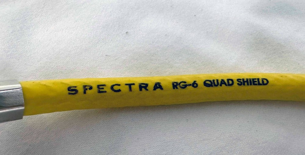 BULK RG6 QUAD SHIELD COAXIAL TV CCTV CABLE CATV PATCH YELLOW CABLE