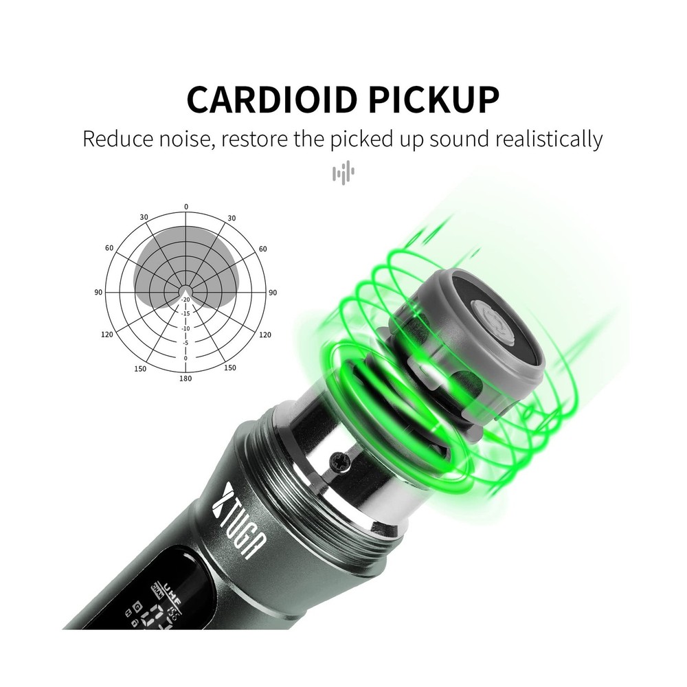 XTUGA UF4600 4 Channel UHF Wireless Microphone System Cordless Microphone wit...