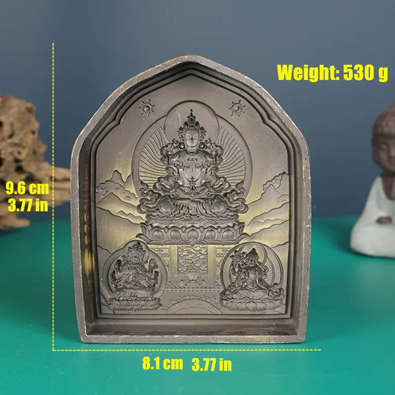 Alloy 3D Buddha Three Image Figures Making Molds Casting Bronze Buddhist Statue