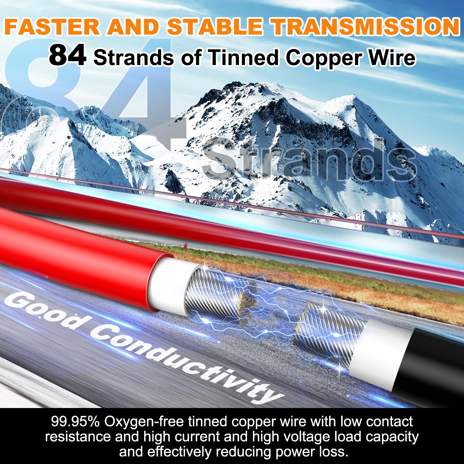 Oududianzi 2x50 Feet Solar Panel Wire, 10AWG 50FT R&B 10AWG, Black Red