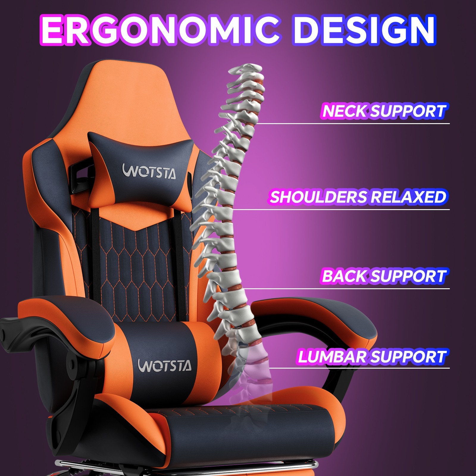 Gaming Chair with Footrest,High Back Gaming Chairs Ergonomic Office Gamer Chair