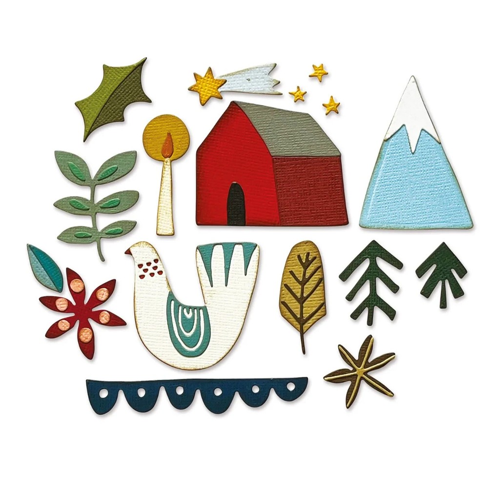 Funky Nordic Christmas Sizzix Thinlits Thin Metal Die Set Tim Holtz 665576 NEW!