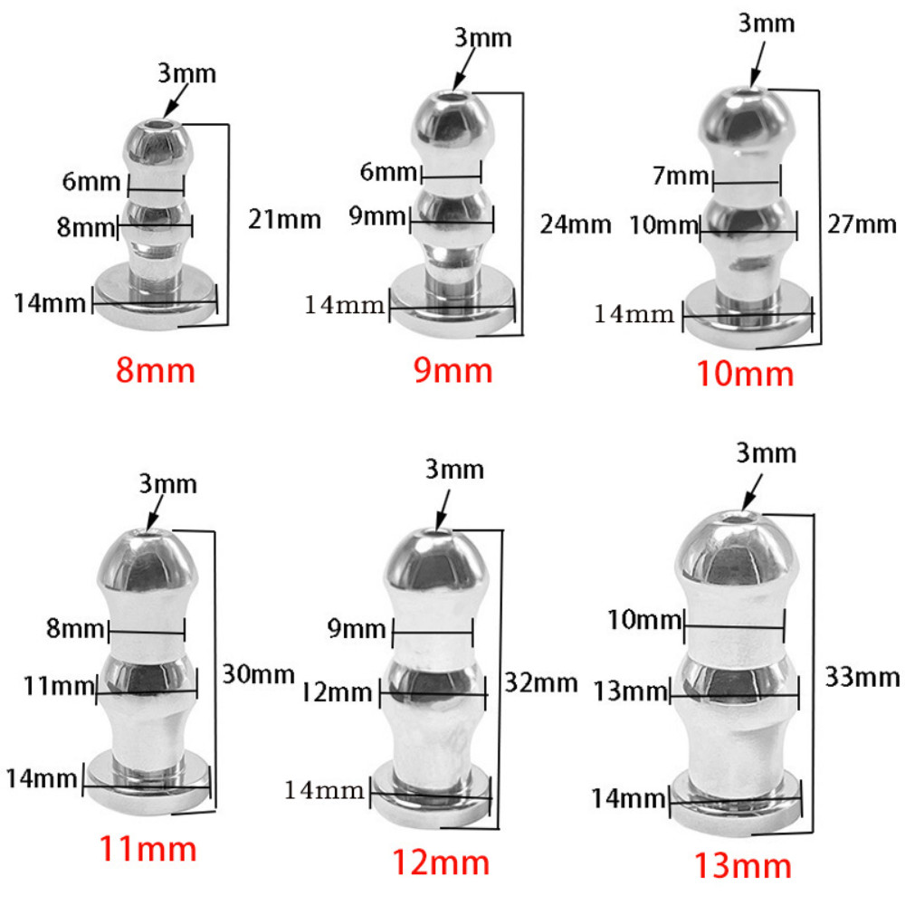 6 Size Stainless Steel Solid Penis Dick Stretching Expander Dilator Plug Trainer