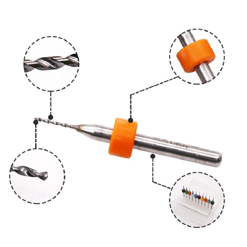 10Pcs 0.1-1mm PCB Print Circuit Board Carbide Micro Twist Drill Bits Set Tools