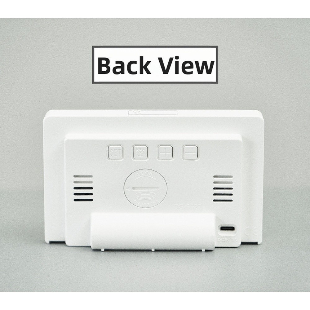 Large Digit LED Alarm Clock Temperature Date Weekday Calendar Backlight White