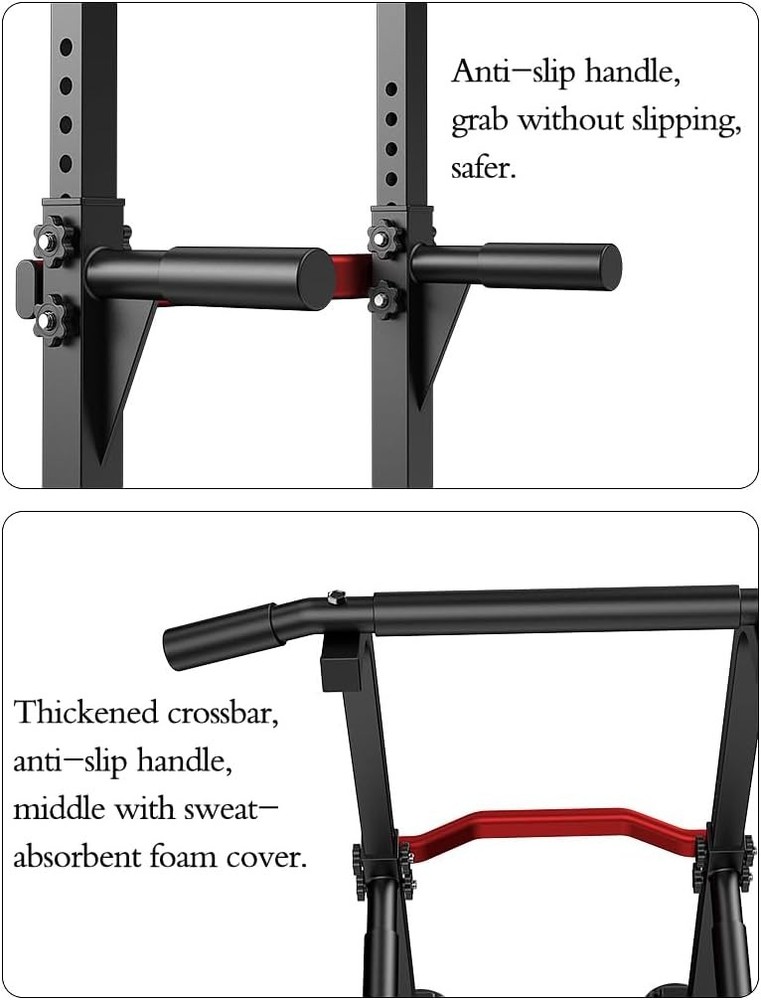 Adjustable Bench Power Tower Dip Station Pull up Bar Strength Training Workout
