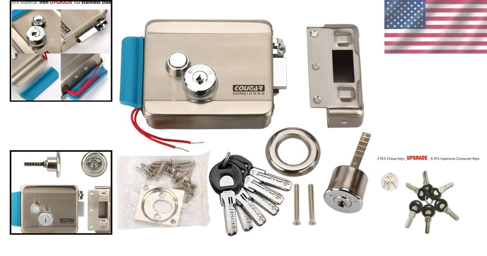 Upgrade Version] Electric Electronic Door Lock 6pcs Computerized Doted Keys DC 1