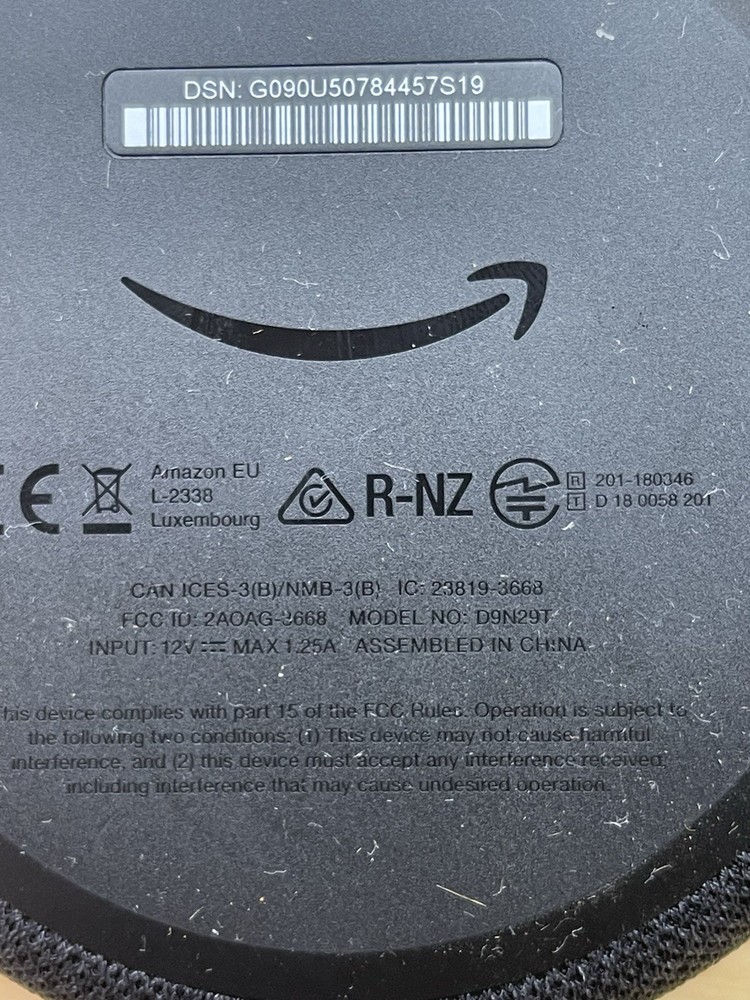 Reset Amazon Echo Dot 3rd Generation D9N29T Smart Speaker Black NO AC