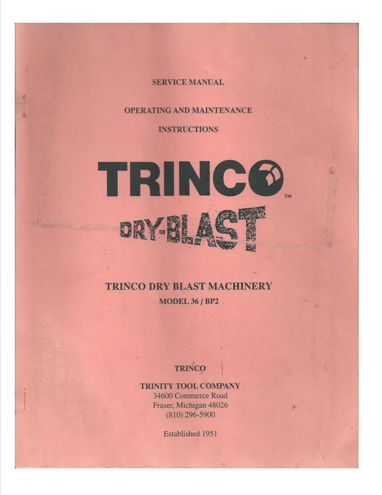 Trinco Sandblaster Instruction Manual