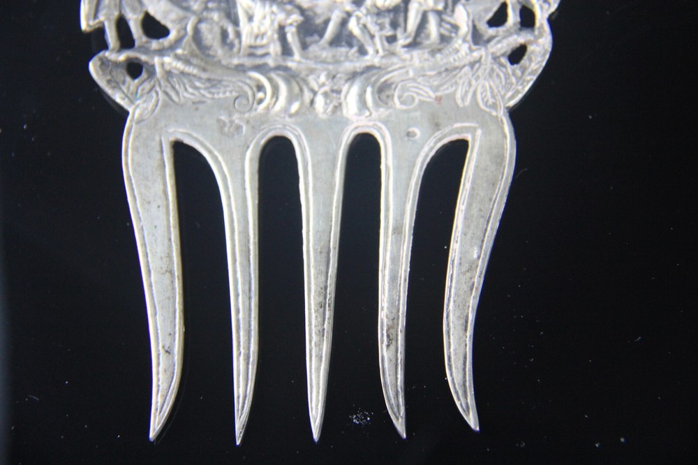 Antique Dutch 833 Silver Serving Fork