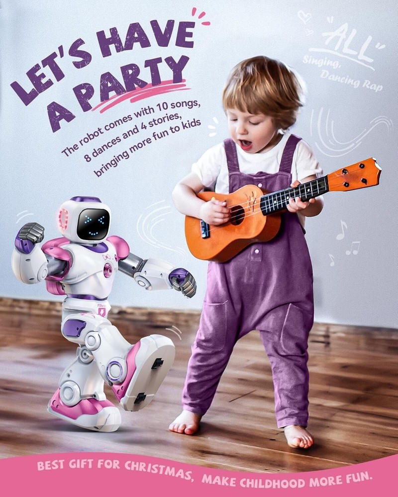 Children's 15.8" Programmable Robot - Dance, Music & Learning Fun for Ages 4-9