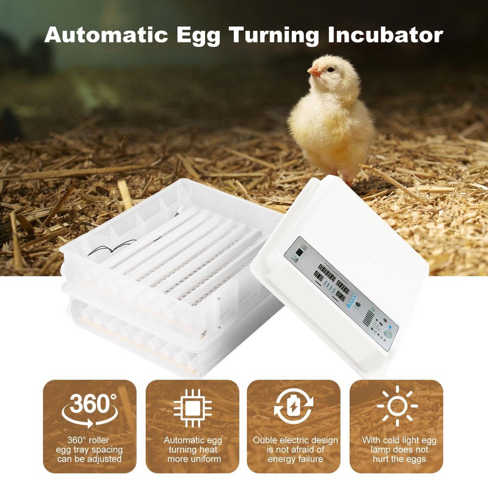 120 Eggs Incubator Automatic Digital Chicken Egg Hatcher Temperature Control