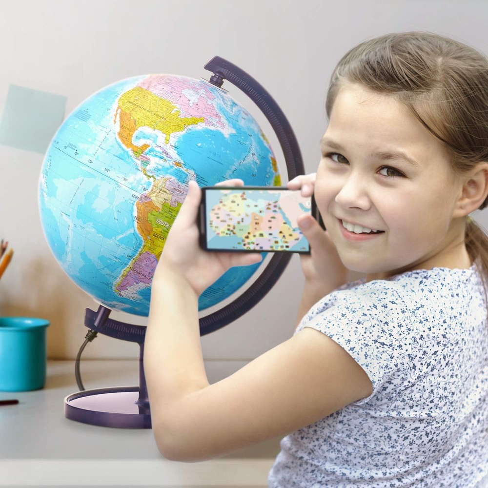 SJSMARTGLOBE Interactive 10" Globe for Children with Stand (DIY) - App-