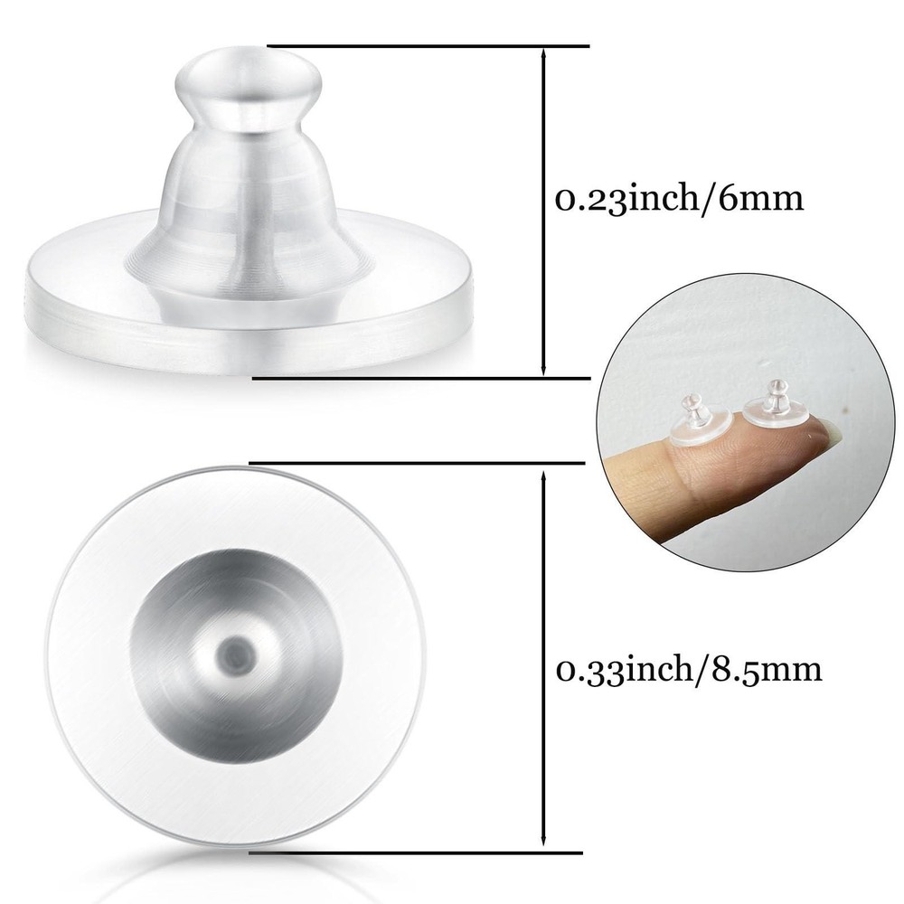 Earring Backs Rubber,100pcs Soft Clear Earring Backs for Studs,hypoallergenic
