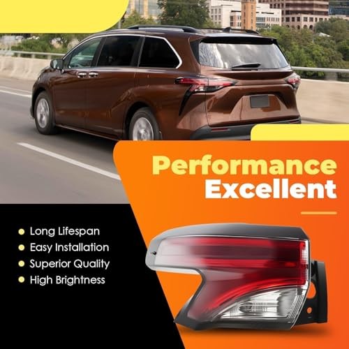 8156008071 Driver Side Outer Tail Light Assembly Compatible with Sienna Left