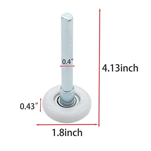 Nylon Garage Door Rollers, 4" Stem, Quiet Wheels for Garage Door Track