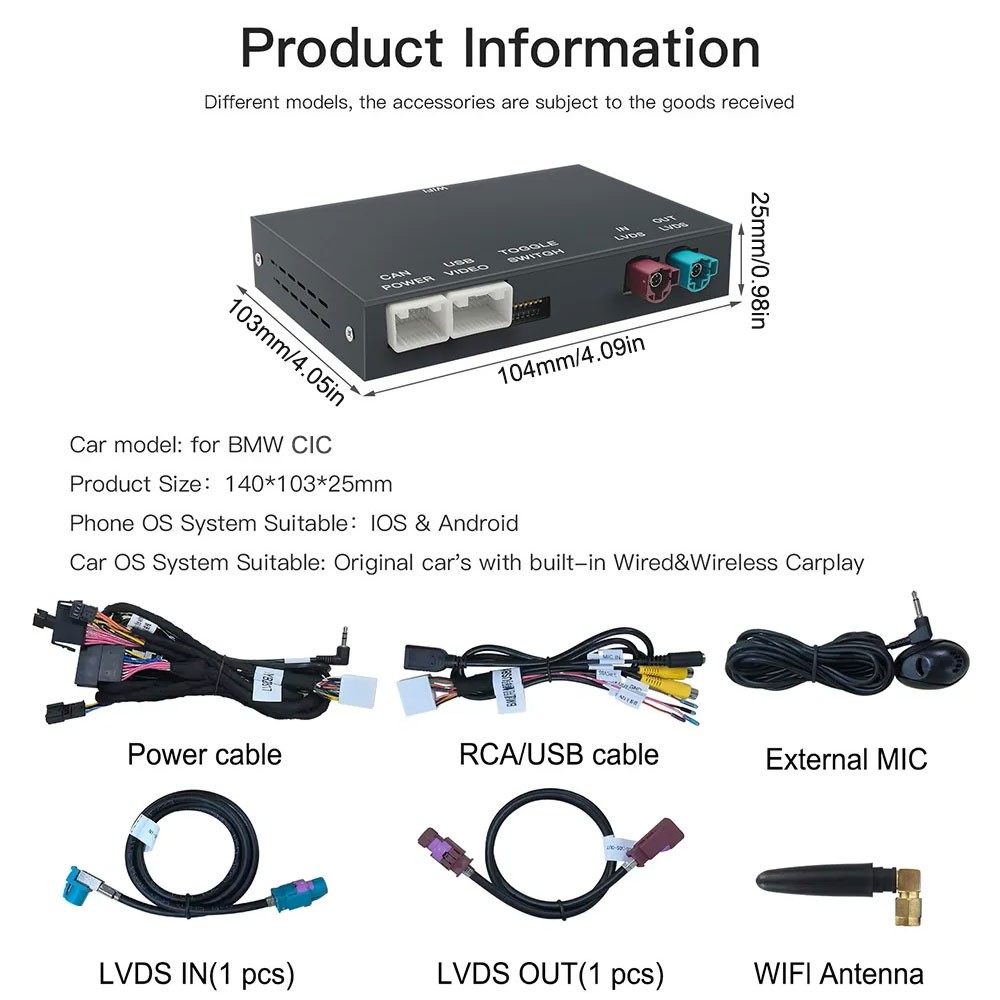 For BMW 328i 2008-2013 CIC System Wireless Apple Carplay Android Auto Module