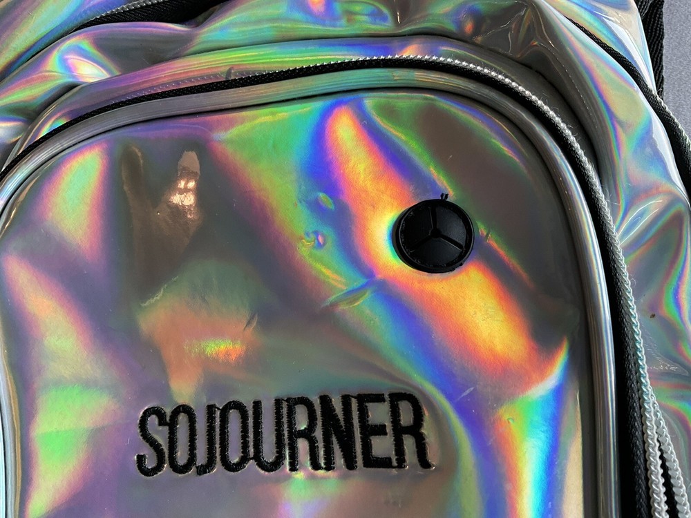 Sojourner Silver SLIM BACKPACK Pack Hiking Running Biking As Is Read