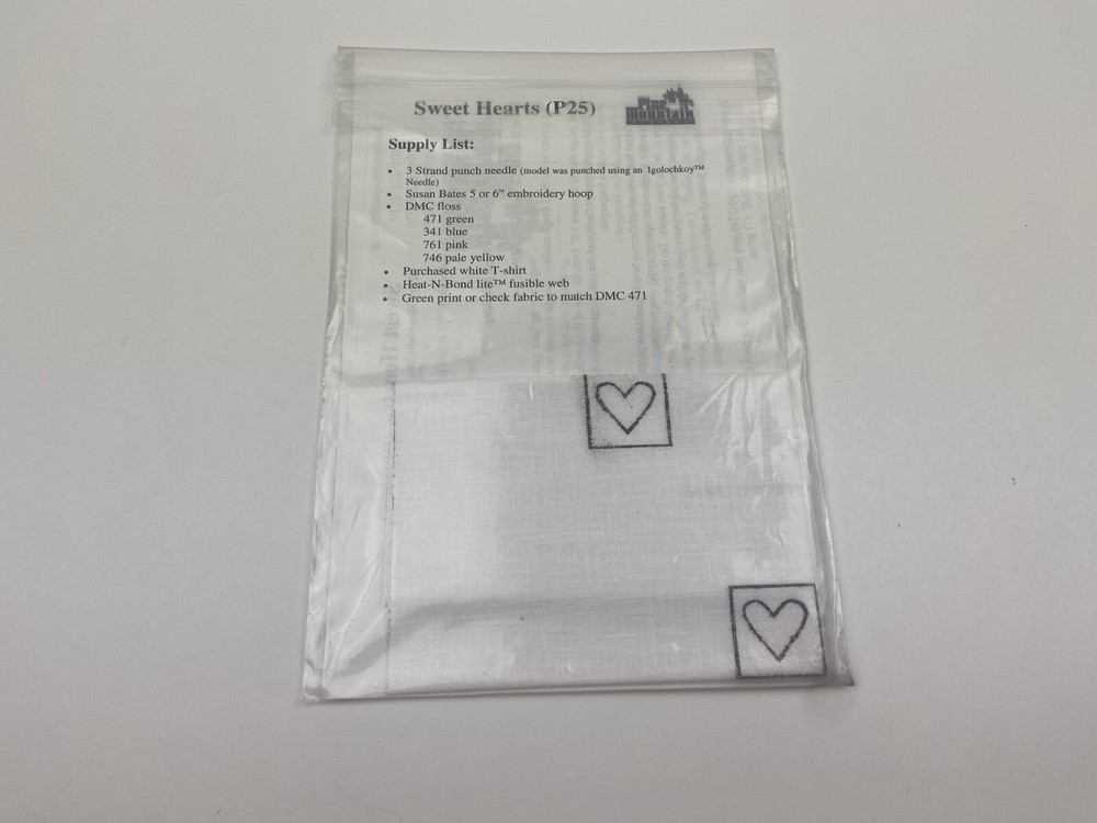 Pine Mountain Designs Sweet Hearts Punch Needle Pattern With Fabric