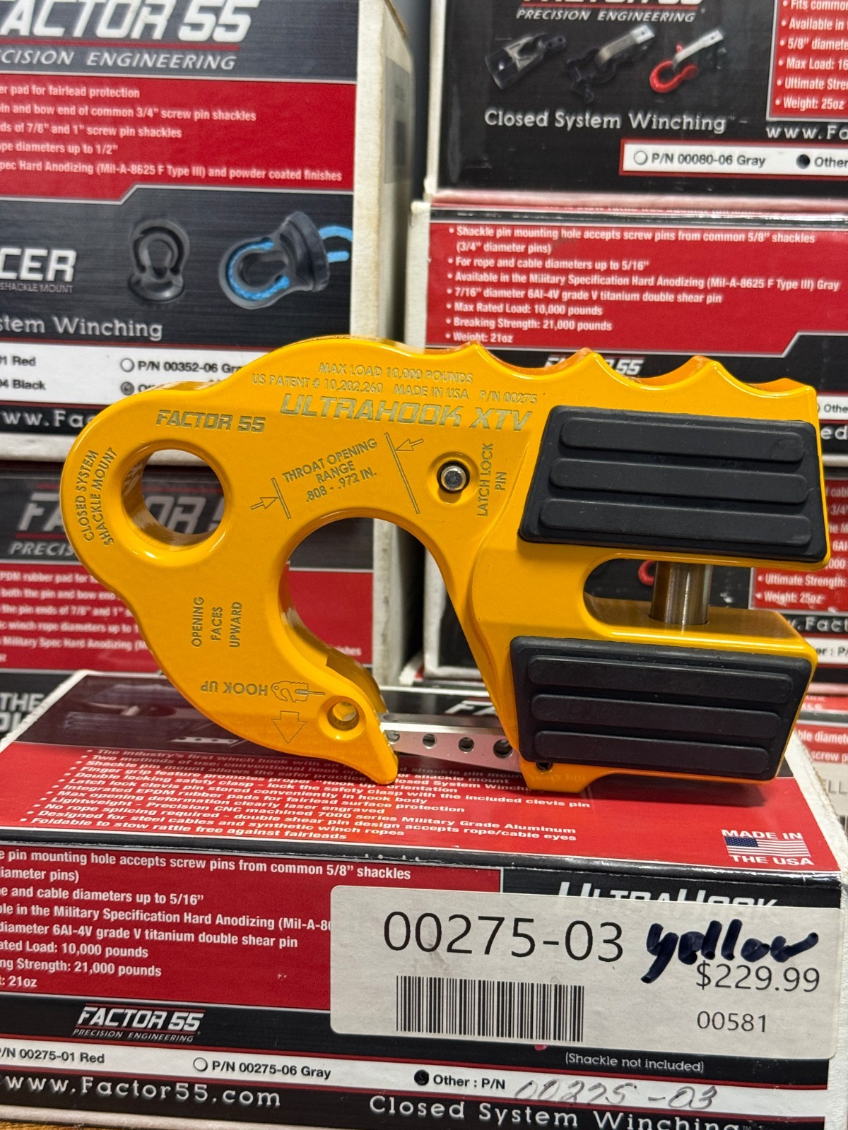 Factor 55 UltraHook XTV - Yellow 10,000# [Part# 00275-03]